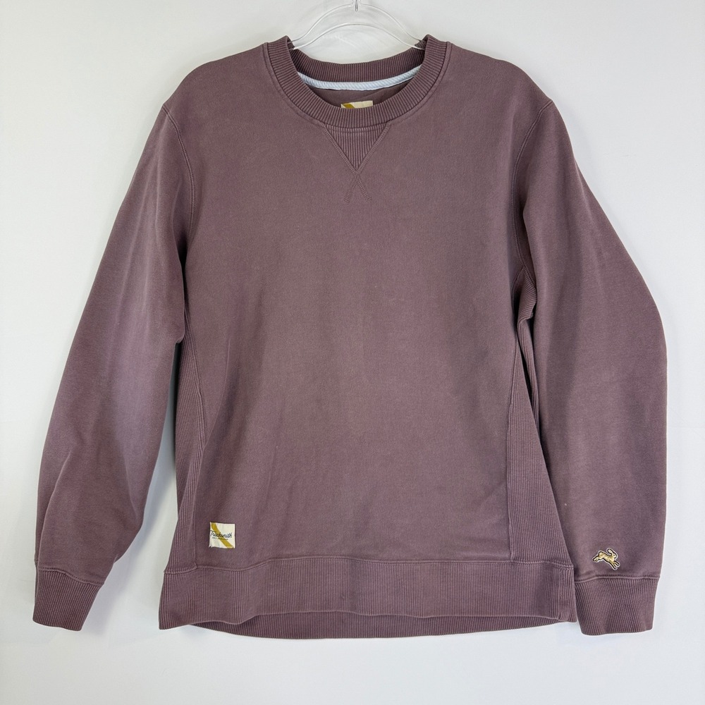 Tracksmith Sweatshirt Mens Large Purple Trackhouse Crewneck MT257A Fleece Ribbed